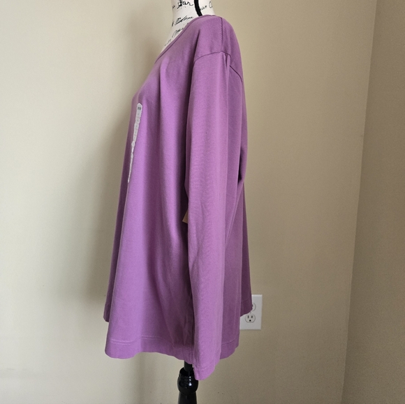 Duluth Trading Co Long Sleeve Tee Womens 3X Purple Cotton Crew Neck - Picture 5 of 10